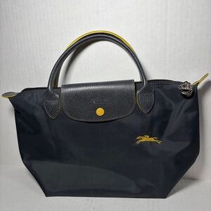 LONGCHAMP S Le Pliage Handbag S Tote Bag Gunmetal Yellow